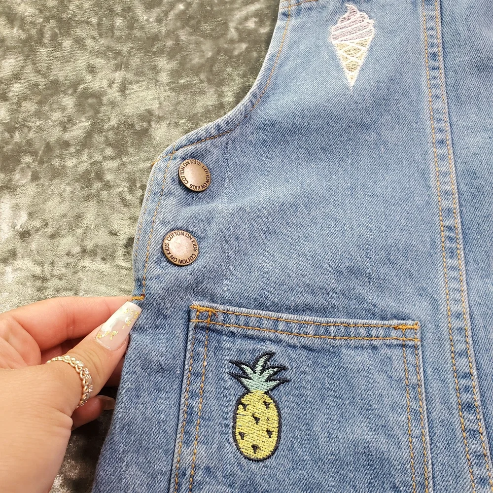 Cotton On Patch‎ Denim Short Overalls Size: 4